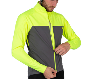 Maillot de cyclisme pour homme SPRINT SPORTS, manches longues, couleurs contrastées, 100% polyester, coupe ajustée pour adulte, coupe-vent, séchage rapide, respectueux de l'environnement - Product Image 4
