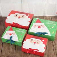 Diskon Besar-besaran Kotak Kertas Karton Gaya UK Ukuran Kustom Warna Kue Kue Kotak Hadiah Natal Kotak Santa untuk Navidad