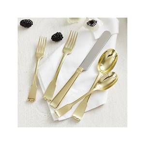 ชุดมีดทองเหลืองสุดหรู5ชิ้นพร้อมสลักกระดูกสำหรับห้องครัวและโต๊ะชุดช้อนส้อมแบบมีเอกลักษณ์ - Product Image 1