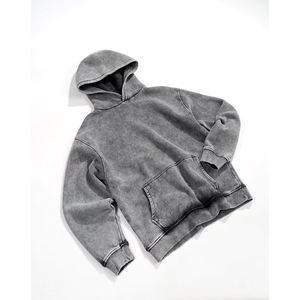 Top Qualité Sun Faded Acid Washed Distressed Hoodies Sweat à capuche décontracté pour hommes Fabriqué en 100% coton - Product Image 3