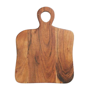 Tabla de cortar de madera de Acacia hecha a mano elegante, tabla de cortar redonda de utensilios de cocina de United Trade World con mango - Product Image 4
