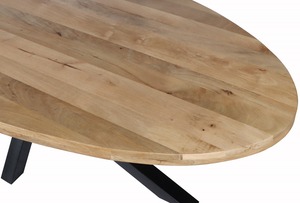 Diseño moderno DT Oval Mango 25 + 25MM Mesa de comedor con 75x75MM Matrix Leg Portátil para uso en el hogar, hotel o apartamento, almacén - Product Image 2