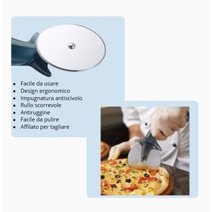 Set di 2 Rotelle Tagliapizza in Acciaio Inossidabile con Manico Ergonomico in Plastica e Lama Affilata da 6,35 cm - Product Image 4