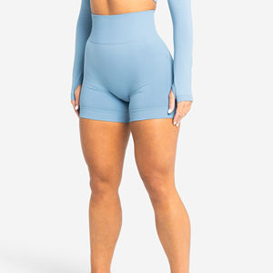 High Quality Custom Women's Yoga <b>Shorts</b> Unique Color Breathable Active Wear <b>Plus</b> <b>Size</b> High <b>Waist</b> Plain Dyed Technique - Product Image 3