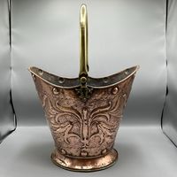 Seau à charbon en cuivre nouveauté avec finition antique et poignées en laiton robustes idéales pour la décoration et le rangement élégants de la cheminée