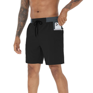 Nuevos pantalones cortos para correr para hombre con bolsillos con cremallera, pantalones cortos de varios colores sólidos para hombre, cintura elástica, pantalones cortos para exteriores para hombre - Product Image 1