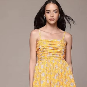 Robe en coton imprimé bloc à la main indienne nouvelle tenue d'été décontractée à la mode avec tour de taille naturel de style doux pour le cadeau de la Saint-Valentin - Product Image 1