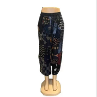 Pantalon Harem Décontracté d'Été pour Femme, Exportateur Indien, Tissu Respirant Écologique, Volants, Jambes Larges, Taille Mi-Haute, Cordon de Serrage Élastique