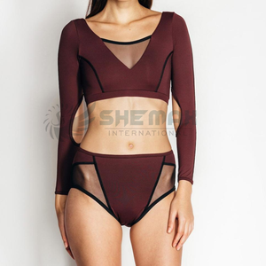 2025 Performance Fitness Wear Mujeres y Niñas Traje de baile en barra Color personalizado Elástico Conjunto de dos piezas con precio barato para la venta - Product Image 3