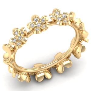 Anillo de Oro Amarillo de 14K con Moissanita Certificada por GRA, Diseño Floral, Regalo de Boda, Joyería Fina, Nueva Llegada de REYES - Product Image 2