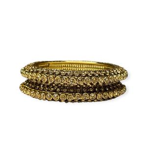 Elegant <b>Gold</b> Plated <b>Pearl</b> Bangles Set Geometric Trendy Design for Women-Anniversary & Wedding Wear at Wholesale Price - Product Image 2
