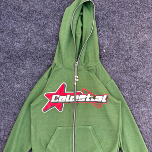 Sweat à capuche zippé personnalisé en molleton épais 500 g/m², écologique, vintage, effet vieilli, coupe oversize, délavé à l'acide, imprimé effet soleil délavé - Product Image 1