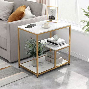 Modern Side <b>Table</b> with Stone Top and Iron Frame TV Stand for Living Room SST025 Home Furniture <b>Set</b> - Product Image 1