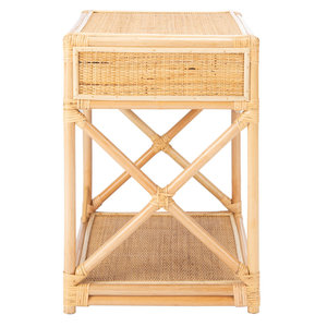 Mesita de noche de ratán de mimbre nórdica Industrial moderna con diseño de bambú para dormitorio, sala de estar, baño, apartamento, uso hospitalario - Product Image 5