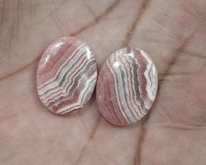 Par de cabujones de Rodocrosita únicos, fabricación de piedras preciosas sueltas para pendientes, joyería hecha a mano - Product Image 1