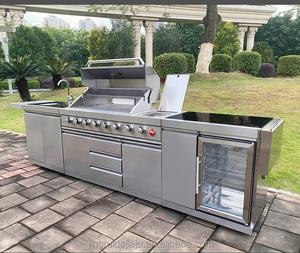 Gabinetes de Cocina Exteriores Ecológicos de Acero Inoxidable con Fregadero, Grifo, Refrigerador, Horno, Muebles con Diseño Modular - Product Image 2