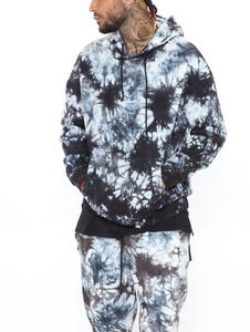 Fabricant de gros logo personnalisé survêtement polaire vintage tie-dye 2 pièces survêtement ensemble délavé à l'acide survêtements ensembles pour hommes - Product Image 3