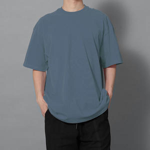 เสื้อยืดผ้าฝ้าย100% ไหล่ตกไซส์ใหญ่พิเศษสำหรับผู้ชายเสื้อยืดโลโก้ตามสั่งขนาด230กรัม - Product Image 5