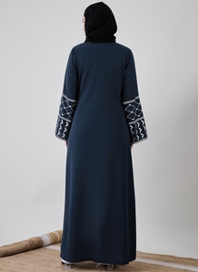 Abaya ouverte Meera de créateurs de mode, style vintage, en Nida de qualité supérieure, pour femmes musulmanes de Dubaï, longue, modeste, respirante, anti-boulochage, vente en gros - Product Image 6