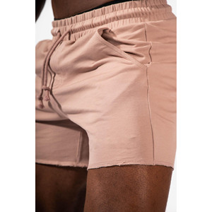 100% algodón French Terry Gym Shorts Heavyweight Sports Fleece transpirable Sweat Short para hombres Solid Running Workout Shorts - Product Image 5