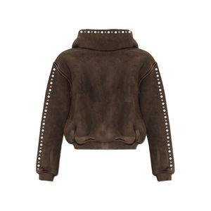 Sweat à capuche pour hommes en coton lourd personnalisé OEM Sweat à capuche zippé avec pierres précieuses d'hiver lavées à l'acide et avec pierres personnalisées - Product Image 2