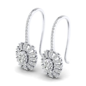 REYES Precio al por Mayor, Pendientes Colgantes de Oro Sólido de 14K con Moissanita de Corte Ovalado de 1.88 Quilates, Joyería Elegante para Fiestas para Mujer - Product Image 3