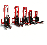 Chariots élévateurs électriques miniatures certifiés CE avec batterie au plomb-acide, pneus pleins et déplaceur latéral électrique pour entrepôt et atelier