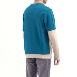 เสื้อสเวตเตอร์คอกลมของผู้ชายสไตล์ฤดูหนาวเสื้อสเวตเชิ้ตผ้าคอตตอน100% แบบธรรมดาสีตัดกัน - Product Image 2