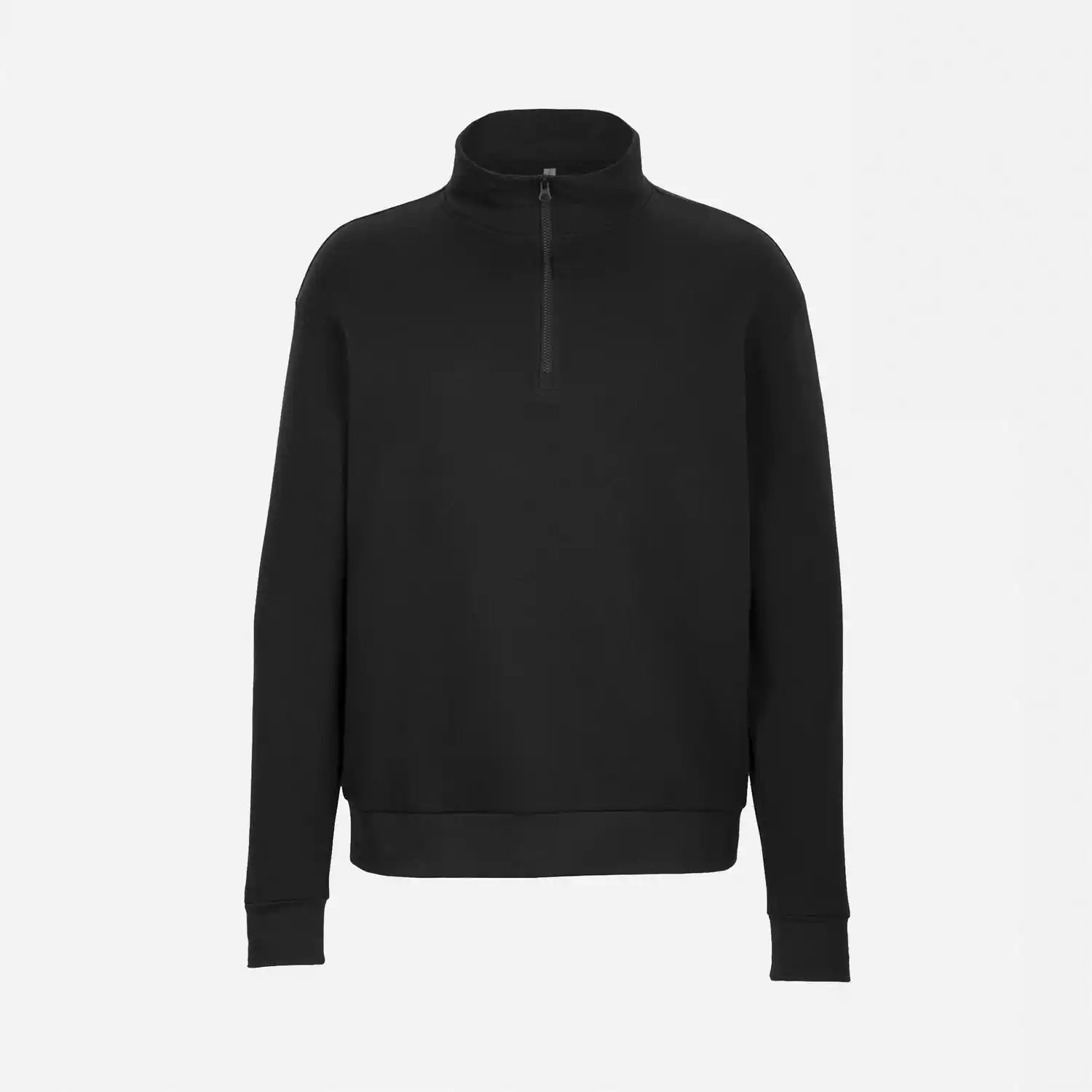 Cheap Price Men Women Unisex Fleece Quarter Zip Black sweatshirt pullover 100% cotton quarter zip turtle-neck collar Sweatshirt