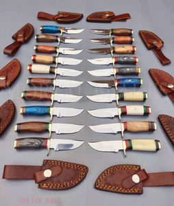 Vente en gros de couteaux de chasse d'extérieur à lame fixe couteaux de chasse en acier Damas couteaux de camping Lot personnalisé OEM pris en charge pour les détaillants - Product Image 4