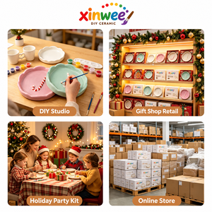 Kit de peinture sur assiette en céramique pour enfants, ensemble d'artisanat floral arc-en-ciel DIY, activité artistique éducative, cadeau d'anniversaire pour les filles créatives - Product Image 4