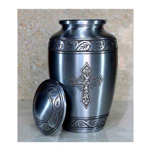 Urna grande de alta calidad color púrpura cristiano con diseño de flores Urne Funeralize Adulte Urna de aluminio para urna Cristiana Familiar - Product Image 4