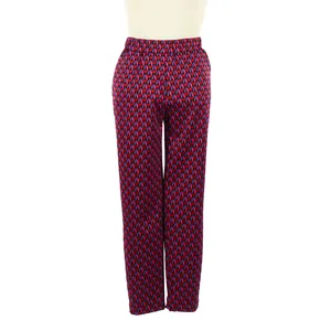 Dynamic Multicolor Fuchsia Print Pencil Pants with Versatile Elegance Featuring Elastic Waist Comfortable Chic Style