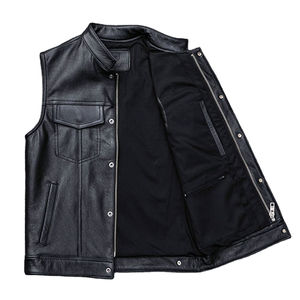 Breathable <b>Leather</b> Biker <b>Vest</b> Motorcycle Motorbike <b>Vest</b> for Men Hot Sale Good Quality Price <b>Leather</b> <b>Vest</b> New Design Wholesale - Product Image 3