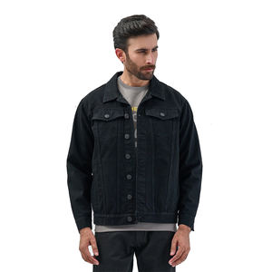 Offre Spéciale hommes jean veste dos couleur à manches longues panneau sans rouille bouton pression fermeture Streetwear jean manteau pour printemps été - Product Image 1