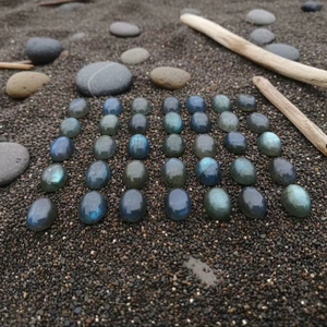 Cabujón ovalado de labradorita natural con base plana, gemas brillantes sueltas para joyería, tamaño libre, piedra lisa - Product Image 2