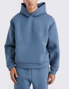 Conjunto de Sudadera con Capucha Holgada de Felpa Gruesa para Hombre, Color Sólido, 2 Piezas, Chándal, Logotipo Personalizado - Product Image 5