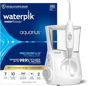 เครื่องทำความสะอาดช่องปาก Waterpik Aquarius แบบไฟฟ้า 10 ระดับการปรับ 7 หัวฉีด ได้รับการรับรองมาตรฐาน ADA สำหรับการดูแลฟัน เหงือก และเครื่องมือจัดฟัน ใช้งานได้หลายคน สีขาว รุ่น WP-660 - Product Image 4