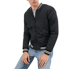 Veste de baseball universitaire sans col à broderie personnalisée pour hommes, manteau Letterman grande taille à la mode pour l'hiver, vente en gros - Product Image 5