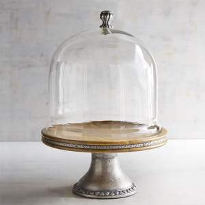 Islamic Metal Cake Stand With Glass Dome Designed For Stylish Dessert Presentation And Home Entertaining - Product Image 4