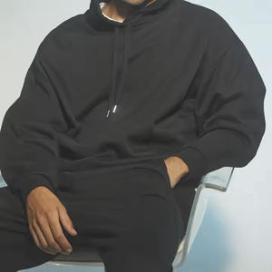 Sweat à capuche en coton épais personnalisé pour hommes avec impression bouffante à épaules tombantes Style Streetwear Pull-over d'hiver Sweat-shirt avec logo - Product Image 5