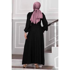 Robe Hijab Détail Perle Noir - Product Image 4