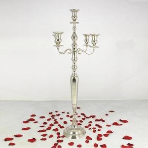 Candélabre en argent brut 5 bras dessus de table de mariage décoratif nouveau Design vente chaude candélabres faits à la main fabriqués pour la décoration - Product Image 5