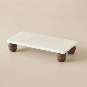 Plateau en marbre élégant et luxueux avec bords festonnés, plat de service en pierre, passe au lave-vaisselle, décoration de fête, plateau de présentation pour la maison, dernier modèle 2026 - Product Image 3