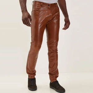 Pantalones de cuero para hombre de calidad superior respetuosos con el medio ambiente NUEVO Outlet Ropa de invierno Pantalones de cuero para hombre - Product Image 4