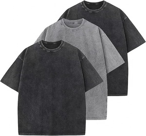 T-shirt oversize vintage délavé pour femme, hauts amples de sport à manches courtes, streetwear, t-shirt homme, nouveaux designs personnalisables - Product Image 1