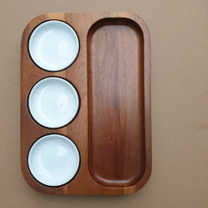 Bandeja de Madera Vintage para Servir, Madera Natural Ecológica |   Organizador de Cocina Rústico |   OEM ODM - Product Image 1