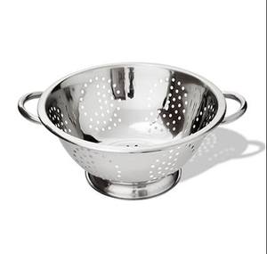 Stainless Steel <b>Colander</b> With polished surface look fine mesh design for stylish kitchens washing fruits vegetables daily use - Product Image 1
