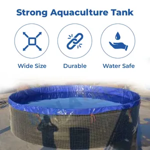 Bâche ronde en PVC enduit Z N Global Nation 1250 GSM pour équipement d'aquaculture, idéale pour les bassins de biofloc et l'élevage aquacole - Product Image 3