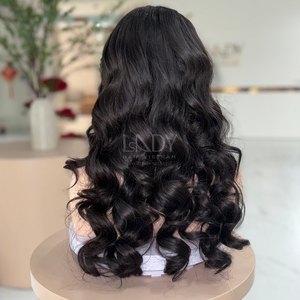 Belle perruque pour les femmes noires meilleure qualité 100% cheveux humains vietnamiens ondulés perruques de couleur naturelle de cheveux Uprocesed - Product Image 5